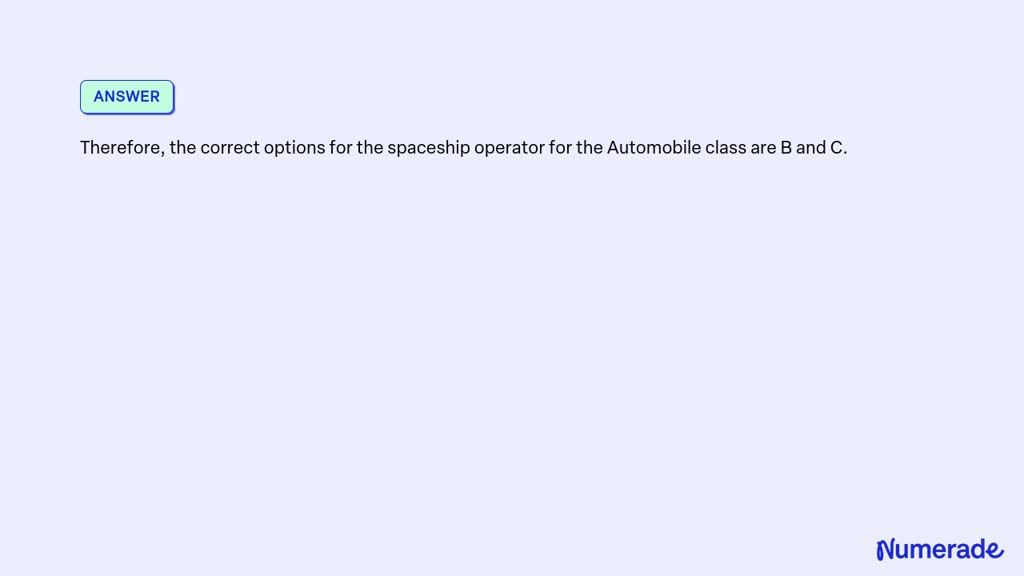 VIDEO solution: An Automobile class uses these instance variables ...