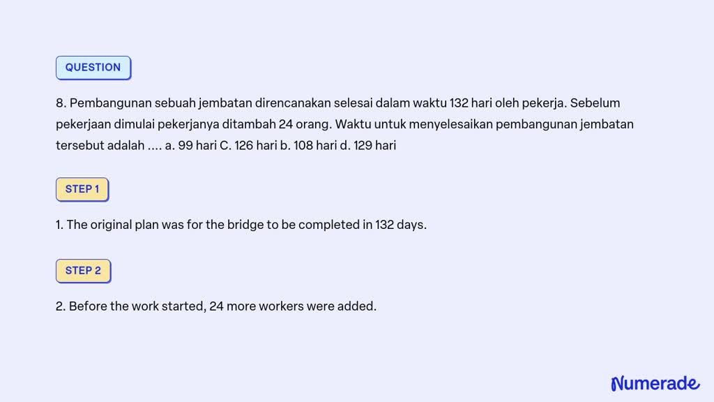 SOLVED: 8. Pembangunan Sebuah Jembatan Direncanakan Selesai Dalam Waktu ...