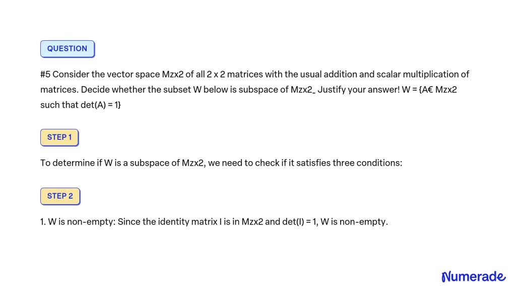 Solved: #5 Consider The Vector Space Mzx2 Of All 2 X 2 Matrices With 