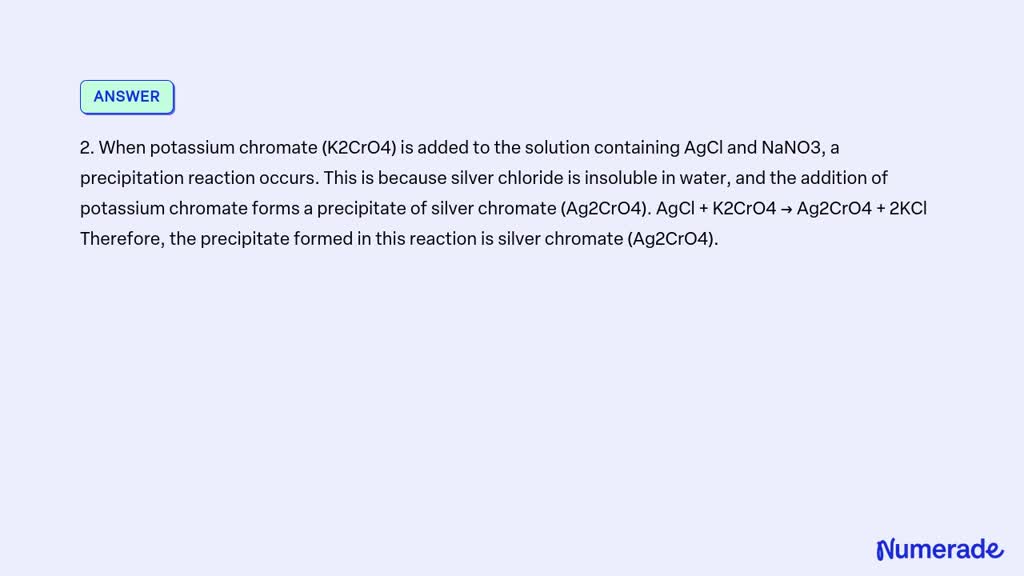 Solved The Chemical Reactions Of Sodium Chloride Reacted With Silver