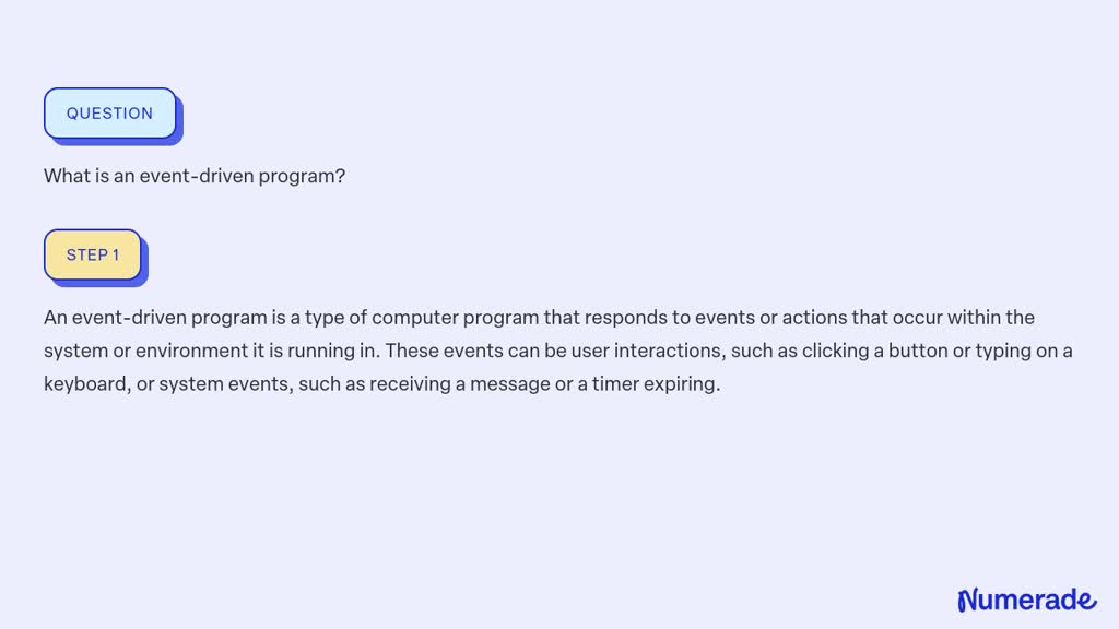 What Is An Event Driven Program