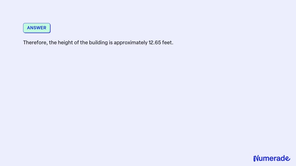 SOLVED: The base of a 14-foot ladder is 6 feet from a building. If the ...