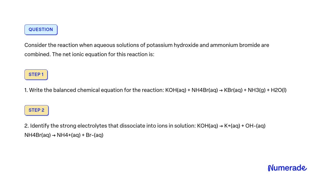 Solved Consider The Reaction When Aqueous Solutions Of Potassium