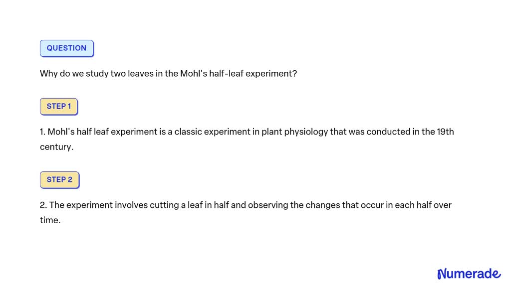 why koh is used in moll's half leaf experiment