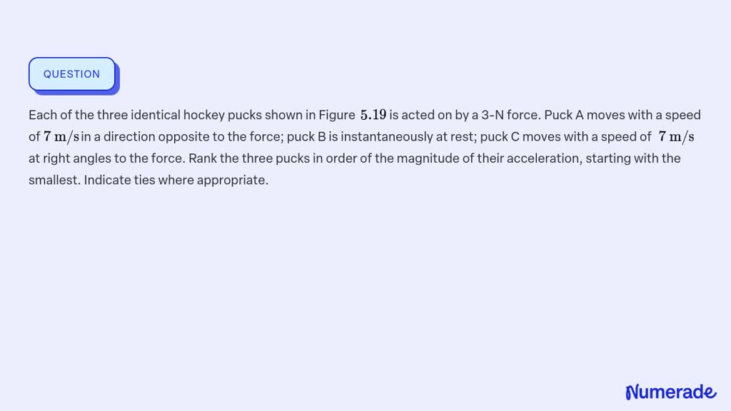 SOLVED:Each Of The Three Identical Hockey Pucks Shown In Figure 5.19 Is ...