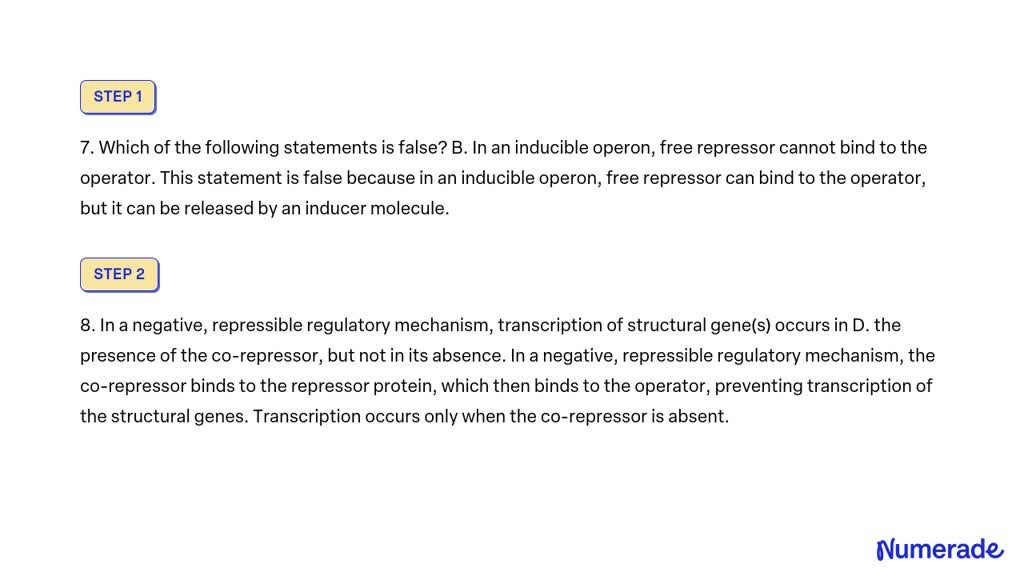 SOLVED: 7. Which of the following statements is false? A. In an