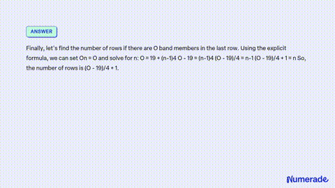 SOLVED A marching band makes a triangle formation during the