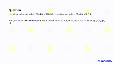 SOLVED List all three element subsets in P a b C d