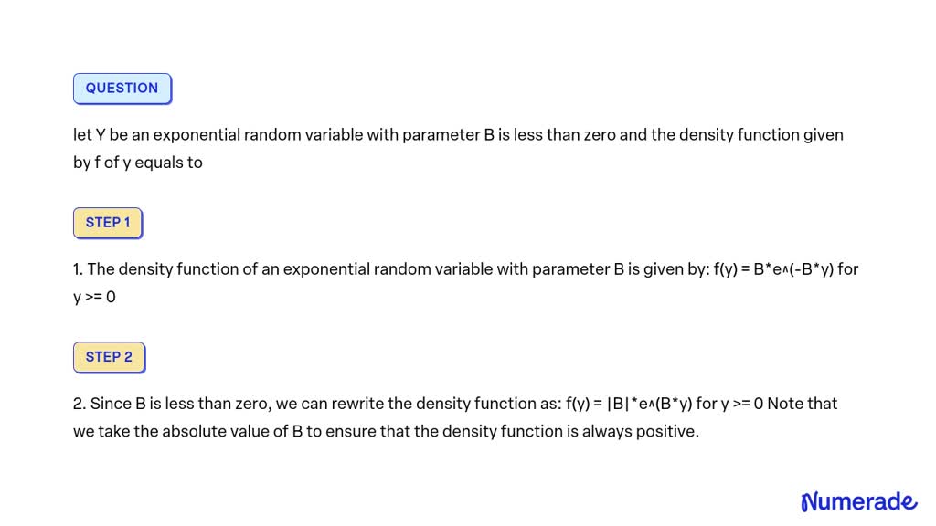 Video Solution: Let Y Be An Exponential Random Variable With Parameter 