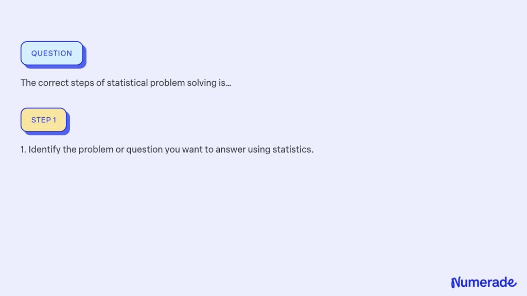 the correct steps of statistical problem solving is