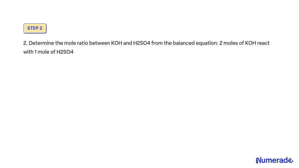 SOLVED: What is the volume, in milliliters, of a 0.350 M KOH needed to ...