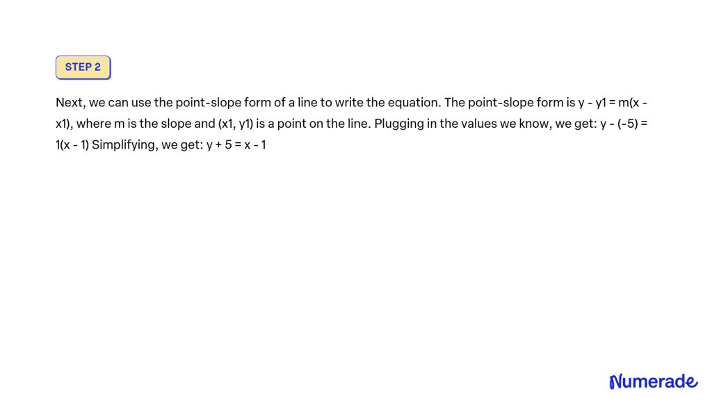 Solved Determine The Scalar Equation For The Line Passing Through The Point P 1 5 Which Is 9741