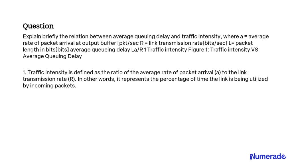 SOLVED: Explain briefly the relation between average queuing delay and ...