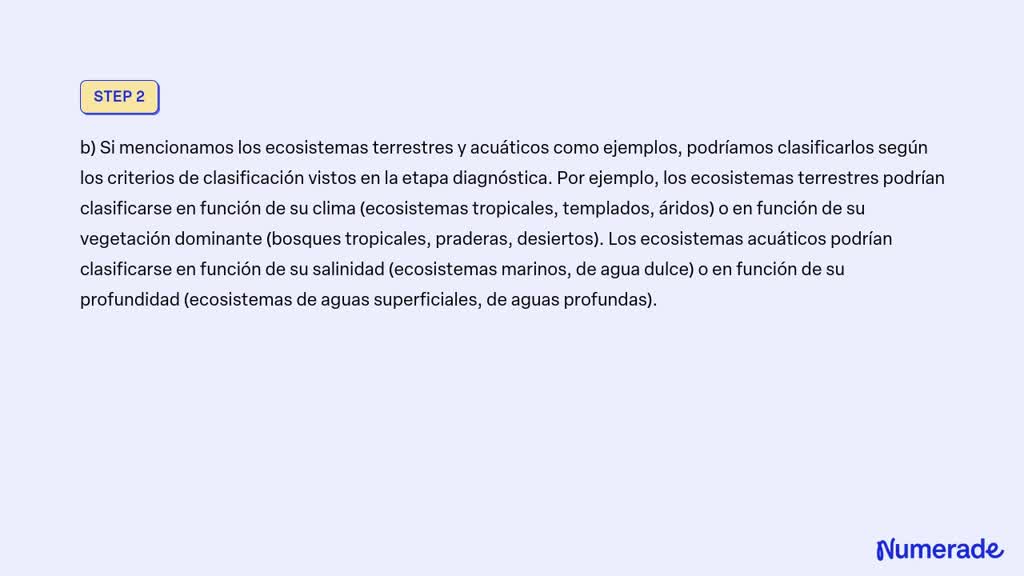 SOLVED: Ecosistemas A) Según Su Ubicación, ¿Cuáles Son Los Tipos De ...