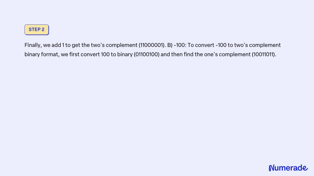 VIDEO solution: 6. Convert the following 8-bit binary numbers in two's