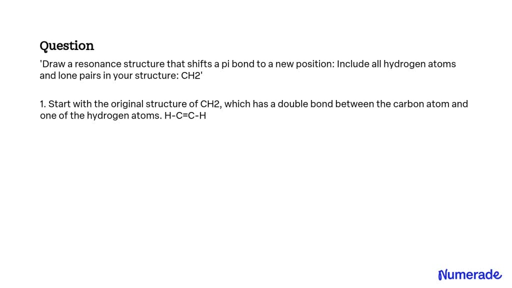 Solved Draw A Resonance Structure That Shifts A Pi Bond To A New Position Include All 9680