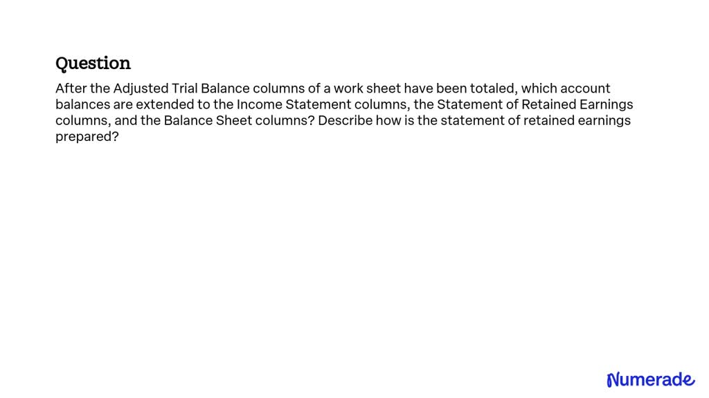 VIDEO solution: After the Adjusted Trial Balance columns of a work ...