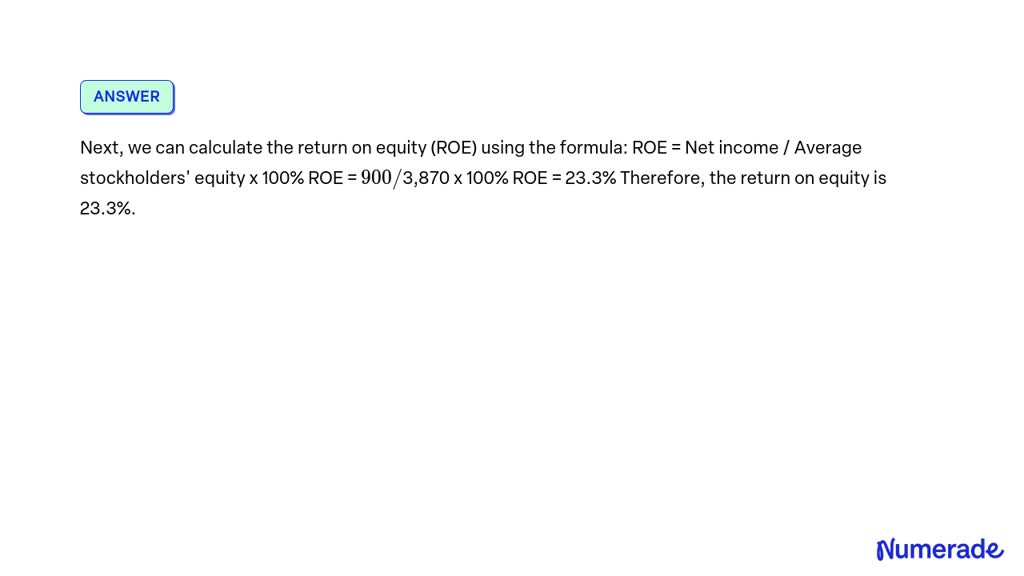 SOLVED: A company's financial statements include the following selected ...