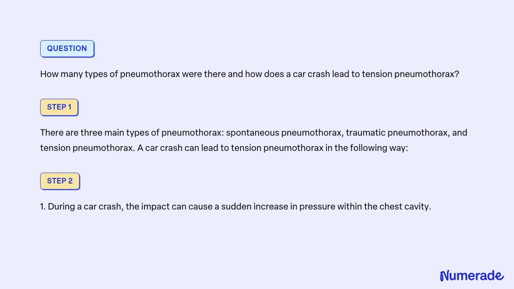 SOLVED: How many types of pneumothorax were there and how does a car ...