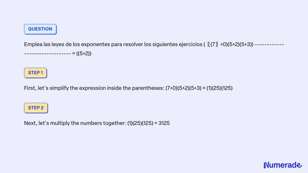 Solved Emplea Las Leyes De Los Exponentes Para Resolver Los Siguientes