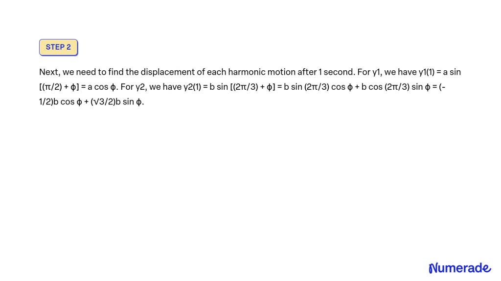 SOLVED: Two simple harmonic motions are given by y1 = asin[(Ï€/2)t + Ï ...