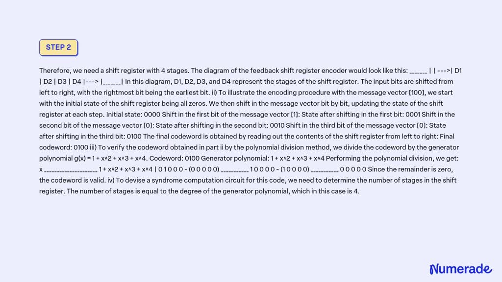 Solved A A Binary Linear Cyclic Block Code With A Code Length Of N