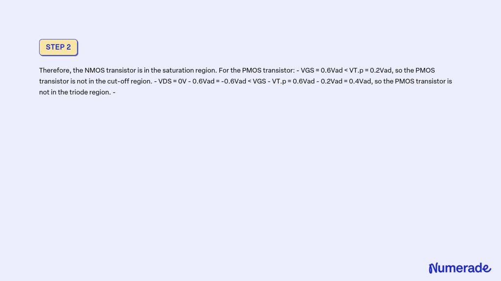 SOLVED: The input of a CMOS inverter is permanently connected to 0.6Vad ...