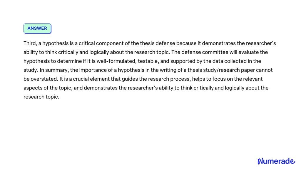 importance of hypothesis in thesis writing