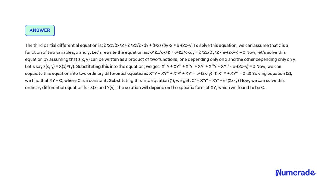 SOLVED: Please Solve Any Two. (b) Solve The Following Partial ...