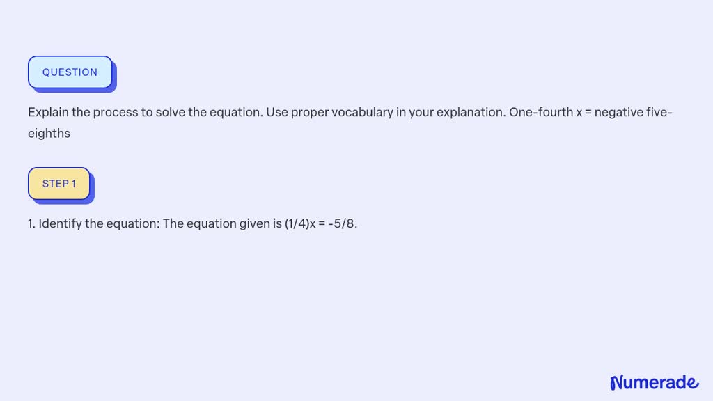 Solved: Explain The Process To Solve The Equation. Use Proper 