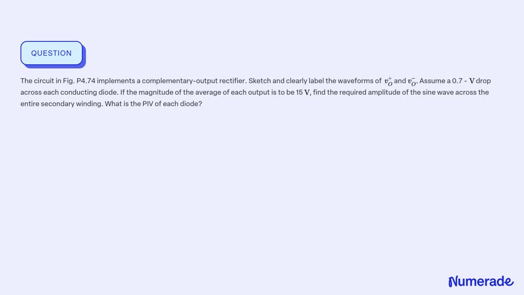 SOLVED: The circuit in Fig. P4.74 implements a complementary-output ...