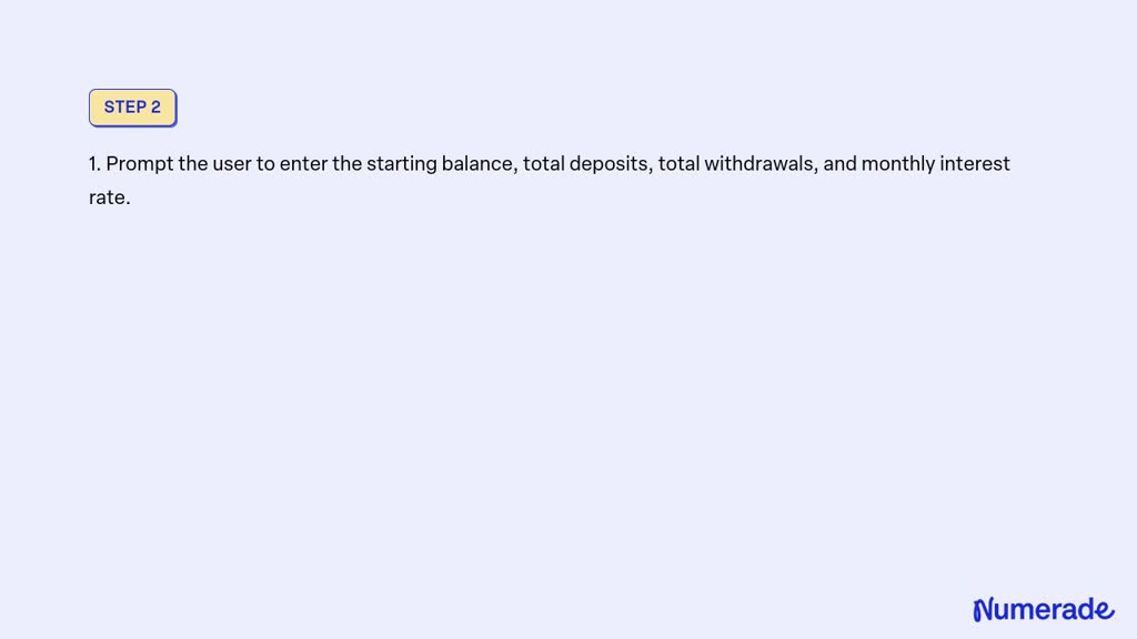 SOLVED: Account Balance Write psuedocode and flowchart for a program ...