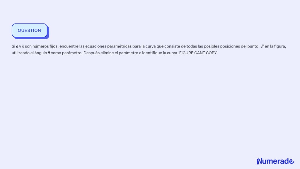 Solved Si A Y B Son Números Fijos Encuentre Las Ecuaciones Paramétricas Para La Curva Que