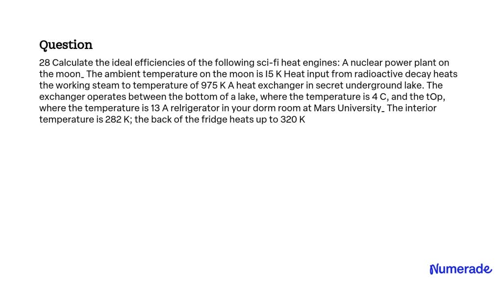 VIDEO solution: 28. Calculate the ideal efficiencies of the following ...