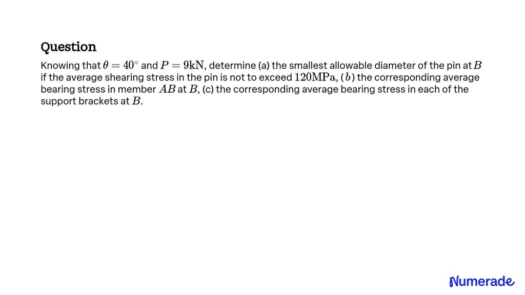 SOLVED:Knowing that θ=40^∘ and P=9 kN, determine (a) the smallest ...