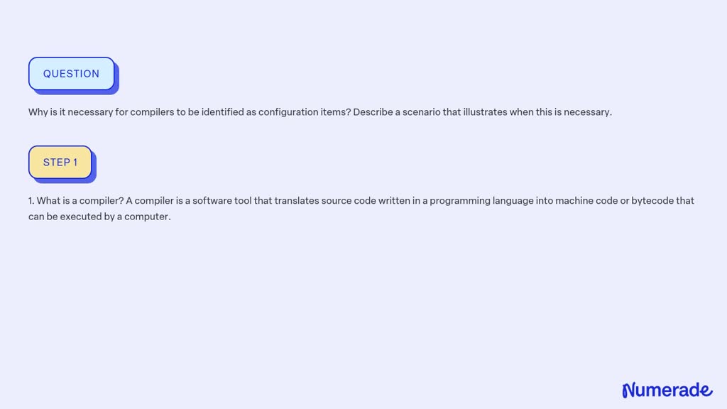 SOLVED:Why is it necessary for compilers to be identified as ...