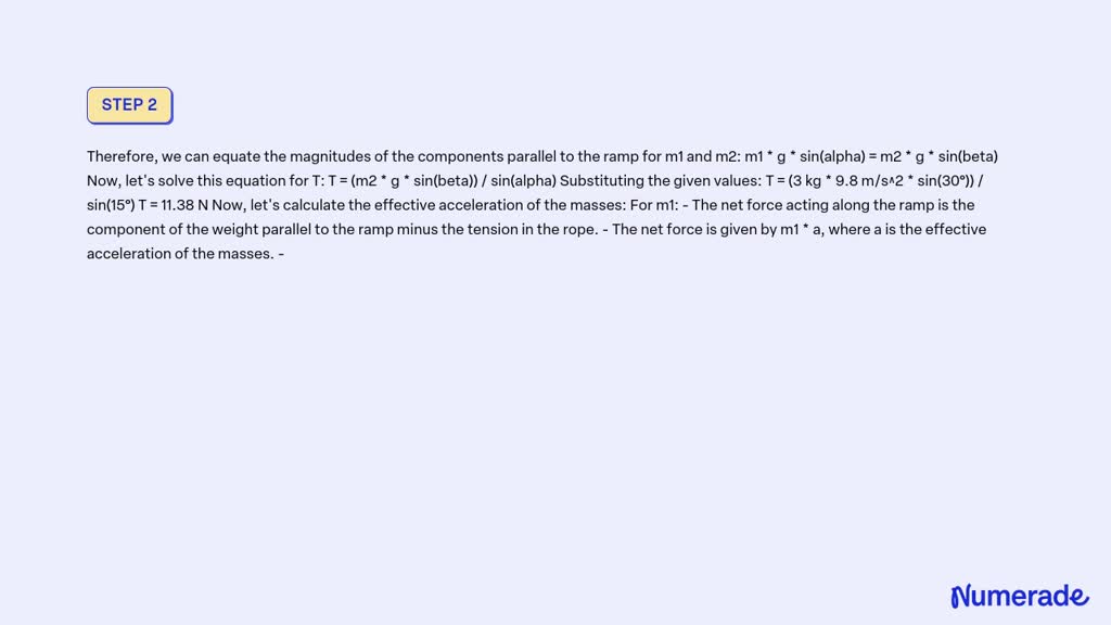 SOLVED: On a double sided ramp with the angles alpha = 15° and beta ...