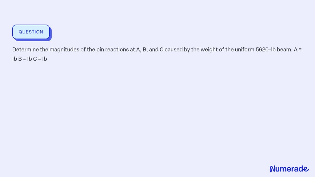 SOLVED: Determine The Magnitudes Of The Pin Reactions At A, B, And C ...