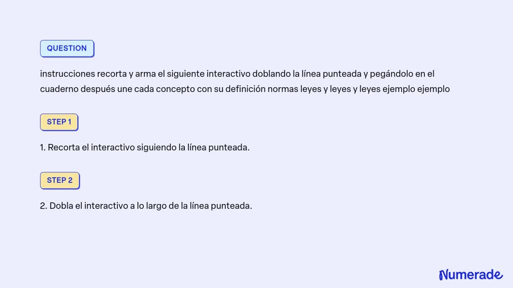 Solved Instrucciones Recorta Y Arma El Siguiente Interactivo Doblando La L Nea Punteada Y