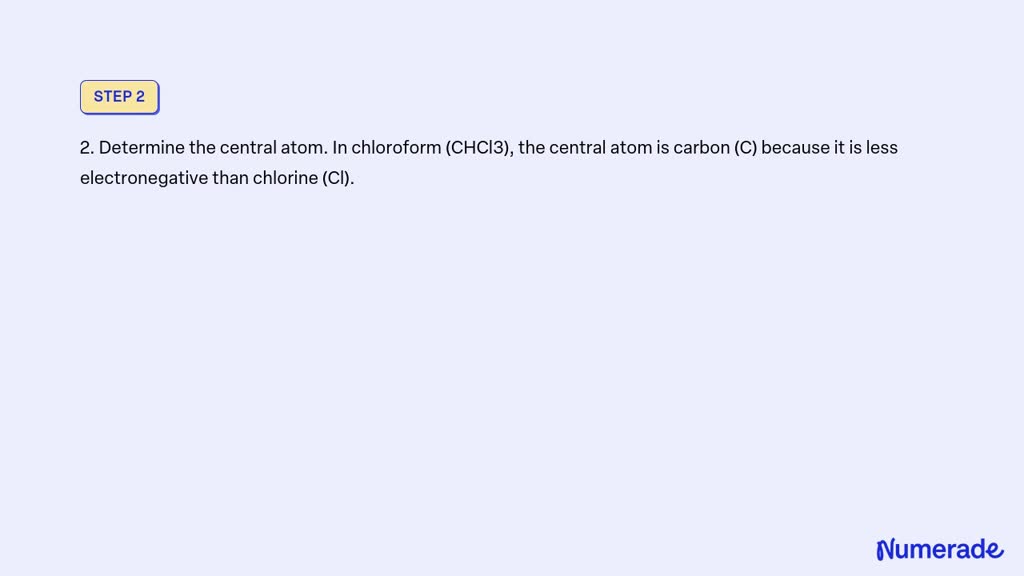 SOLVED: Draw the Lewis structure for the chloroform (CHCI;) molecule 4 6