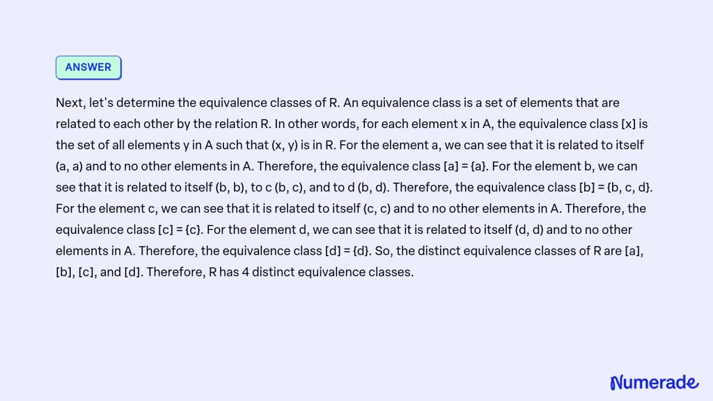 VIDEO Solution: Let A = A, Bc, D And Define A Relation R On A As ...