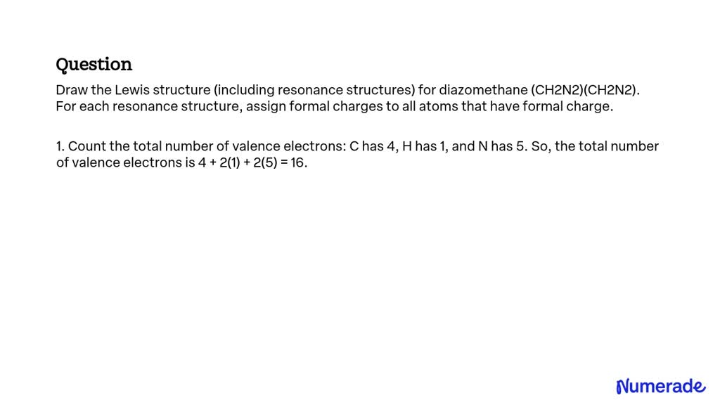 SOLVED: Draw the Lewis structure (including resonance structures) for ...