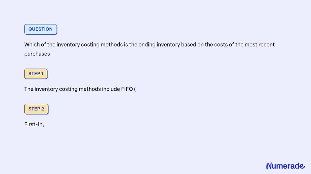 VIDEO solution: Which of the inventory costing methods is the ending ...