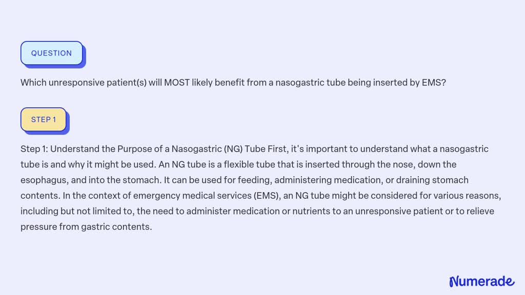 SOLVED: Which unresponsive patient(s) will MOST likely benefit from a ...