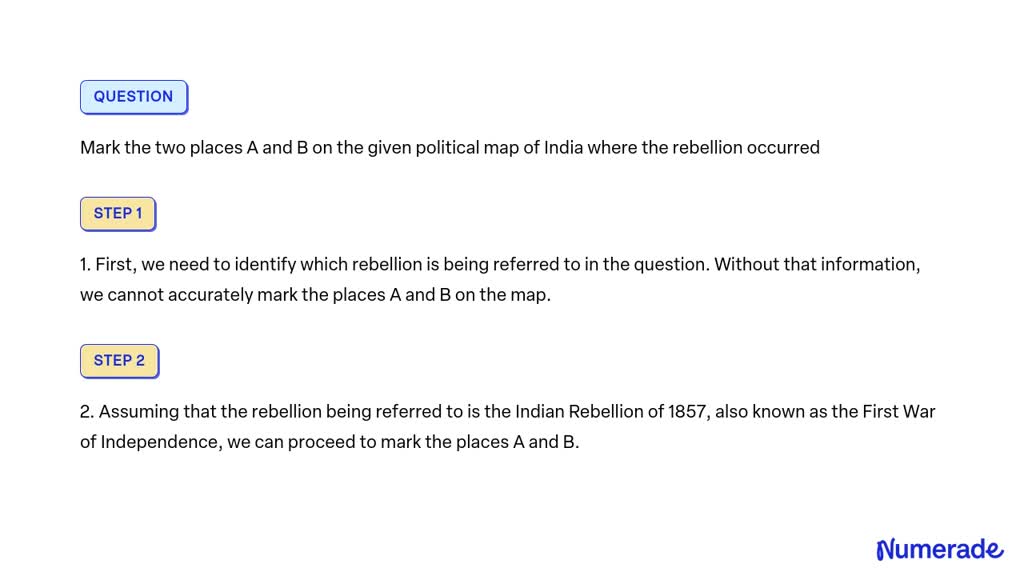 SOLVED: Mark The Two Places A And B On The Given Political Map Of India ...