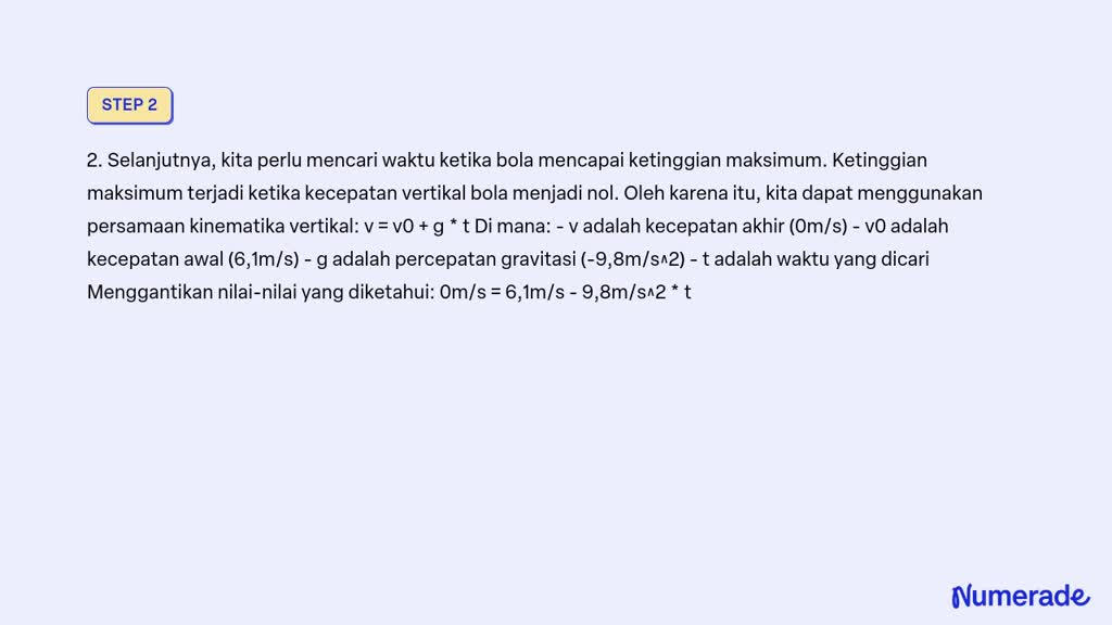 SOLVED: Sebuah Bola Ditembakkan Dari Tanah Ke Udara Pada Ketinggian 9 ...