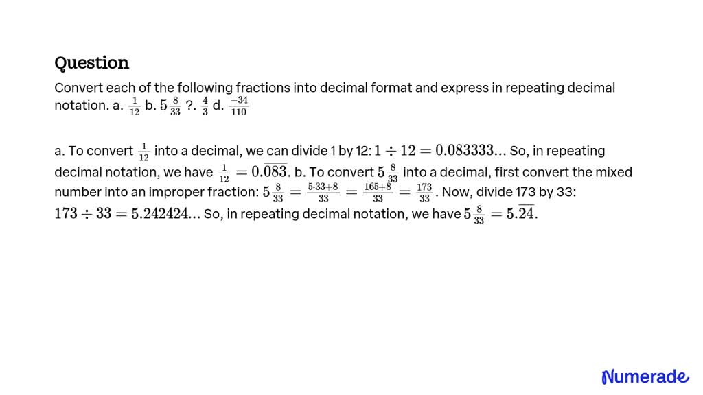 solved-convert-each-of-the-following-fractions-into-decimal-format-and