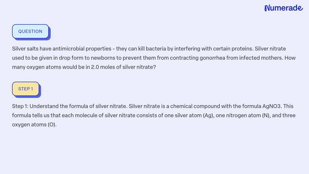 SOLVED Silver salts have antimicrobial properties they can kill