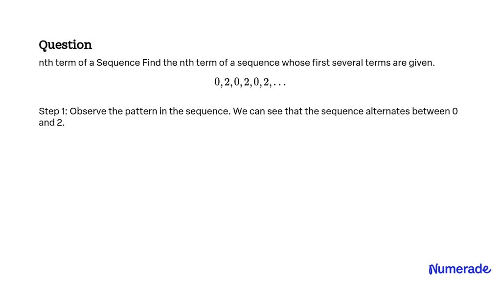 nth term of a sequence example