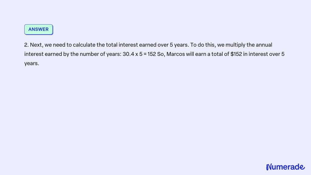 VIDEO solution: Marcos invests 760 into a savings account. The account ...